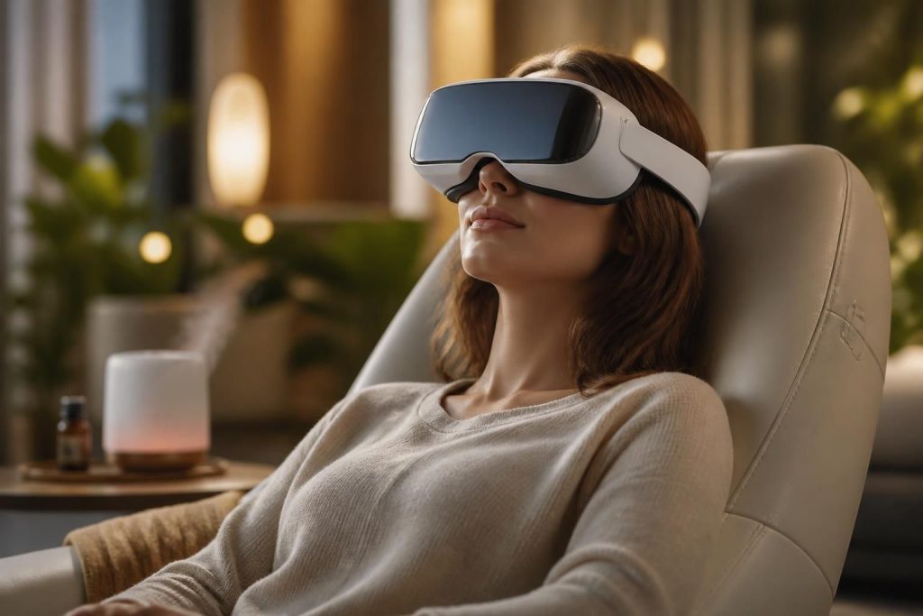 découvrez le casque de relaxation immersive, conçu pour vous offrir une expérience unique de déconnexion et de bien-être au quotidien.